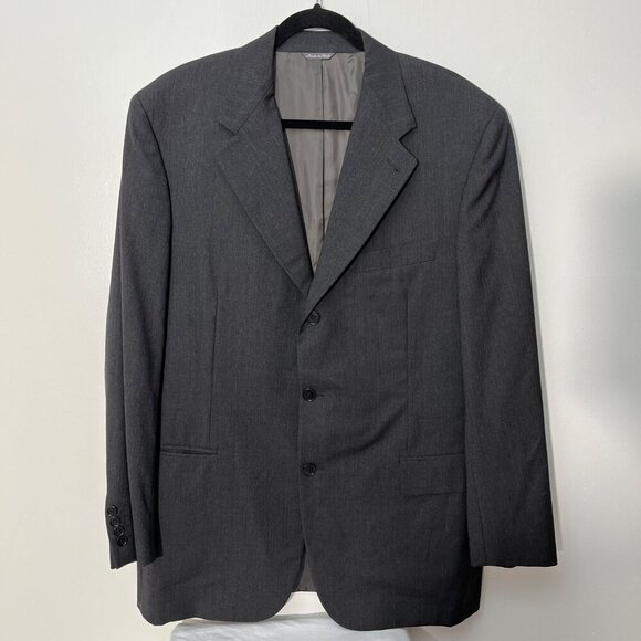 Mens Zanella Wool Blazer Made In Italy Charcoal Gray  Size‎ 42 - Picture 1 of 7
